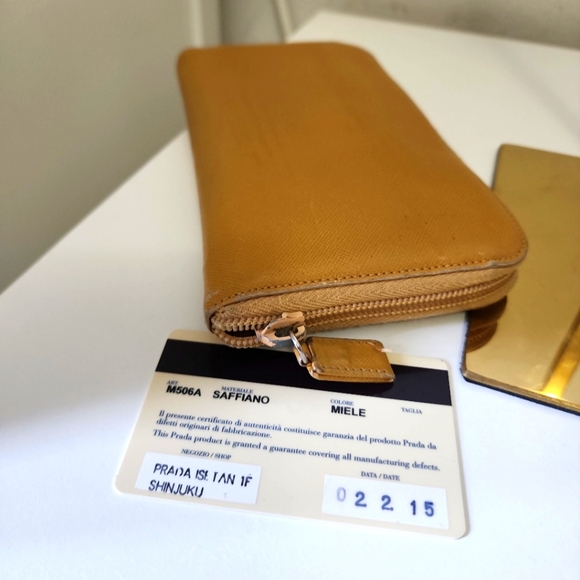 Prada Zip Long Wallet Tan/ Mielle/ Camel - Picture 4 of 7